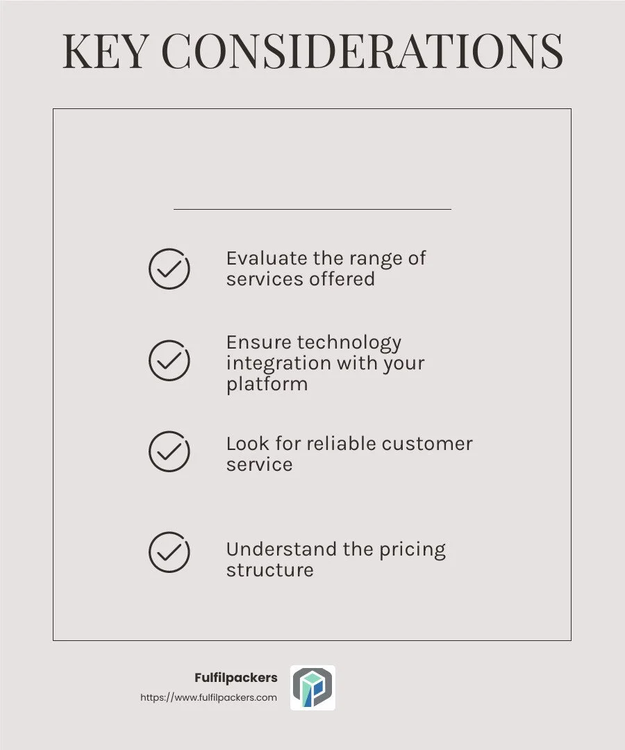 Choosing the right 3PL provider can significantly impact your business's efficiency and customer satisfaction. - 3PL fulfillment services infographic checklist-light-beige