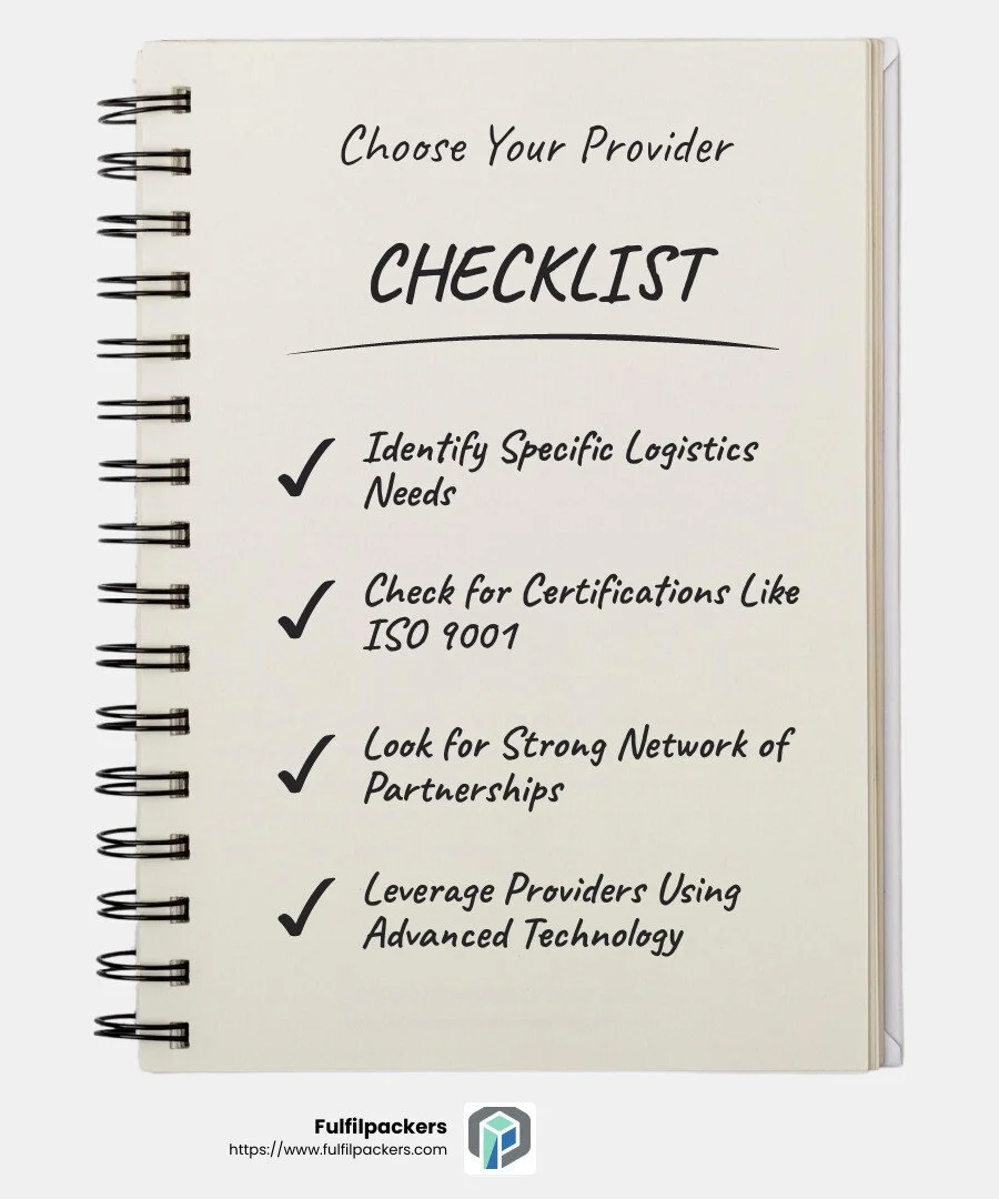 Choose your provider checklist
