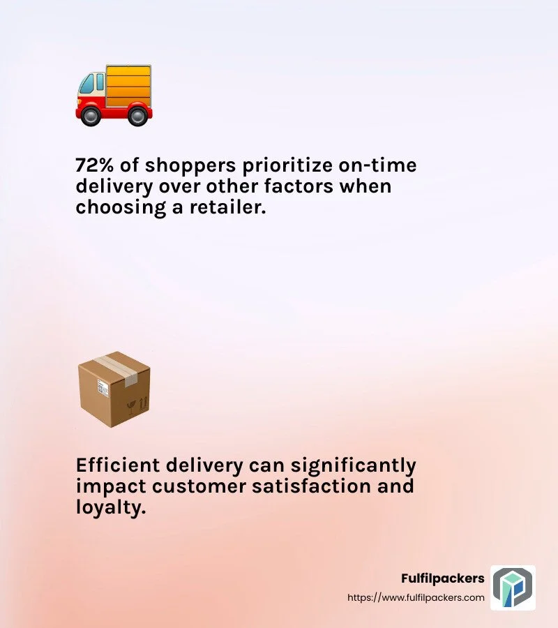 Quote about the importance of on-time delivery - e-commerce delivery solutions infographic 2_facts_emoji_light-gradient